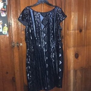 Adrianna Papell sequin cap sleeve dress- New-